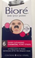 Biore Deep Cleansing Pack of 6 Charcoal Pore Strips- 1 Pack.